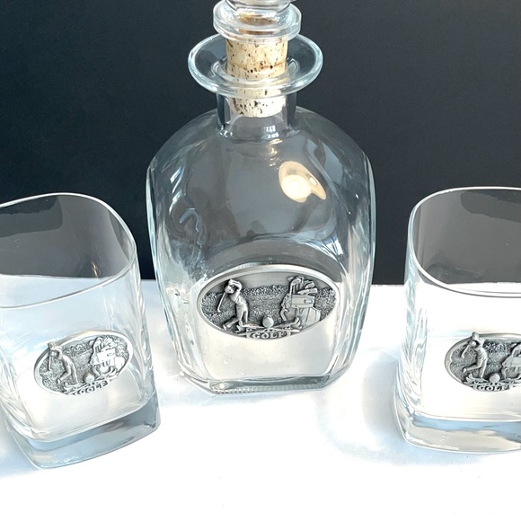 1999 vintage, fine pewter, Golf decanter set. - Picture 4 of 5